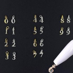 Ensemble de bijoux en Zircon pour Nail Art breloques percées Alphabet Dangle lettres or A-Z