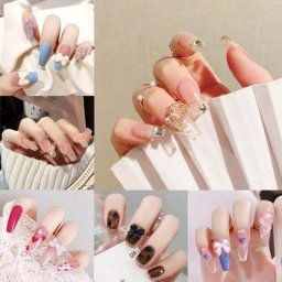 Faux ongles en forme de cercueil faux ongles brillants en forme de ballerine ongles artificiels en