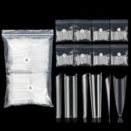 Recharge de faux ongles en forme de cercueil 6/7 pièces/sac demi-couverture en acrylique ABS