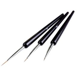 Brosse à ongles fine de couleur noire outil de Nail Art peinture plate dessin stylo de Nail Art