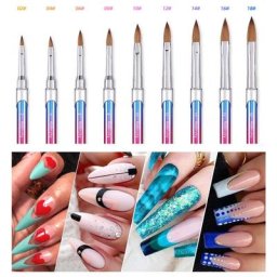 Pinceau à poudre de manucure professionnel 1 pièce brosse à ongles acrylique ovale en forme de