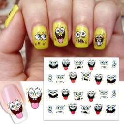 Autocollants d'ongles Anime pour la décoration breloque visage en polaire homme sans visage