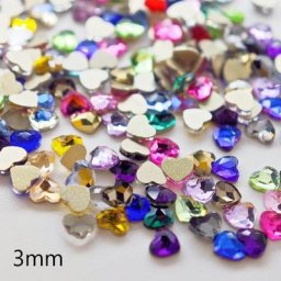 Strass à ongles en forme de mini coeur INS dos plat chaud forme spéciale CitroNail Art charbon