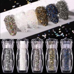 Strass minuscules en cristal de caviar en bouteille verre de manucure perle IkMicro pour