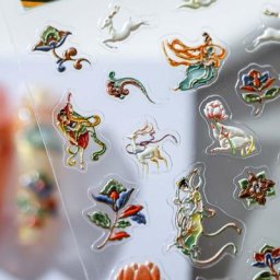 Dunhuang – autocollants pour ongles Vintage chinois gracieux motif Lotus cerf décalcomanies