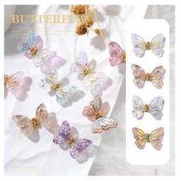 Aurora – paillettes papillon 3D en Zircon strass pour ongles bijoux à faire soi-même manucure