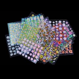 Autocollants de transfert pour Nail Art 50 feuilles Design 3D pointes de manucure auto-adhésives