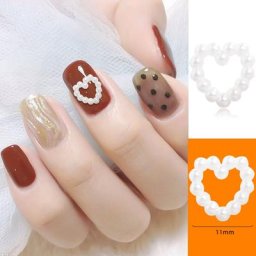 Breloques 3D pour Ongles Autocollants DIY ABS Pièces en Forme de Cœur Piercing N64.Art