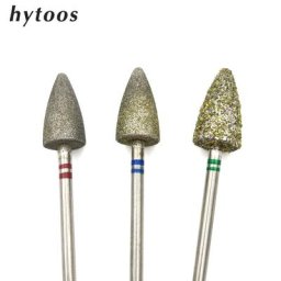 HYTOOS – foret de pédicure diamant #60 #130 #180 fraises rotatives de 3/32 "" accessoires de