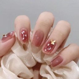 Faux Ongles avec Colle N64.pour Femme 24 Pièces Accessoire observateur Solide Court Nail Art