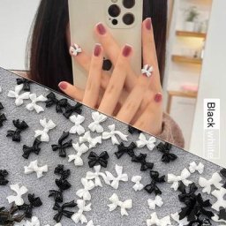Nministériels d en Résine pour Décoration des Ongles Accessoire Avancé Polyvalent Noir et Blanc