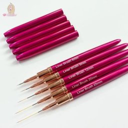 Pinceaux professionnels à rayures pour Nail Art stylo de manucure poignée en métal rose vif Ultra