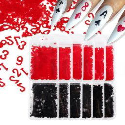 Design de carte à jouer paillettes pour ongles Design de Nail Art décoration pour la maison