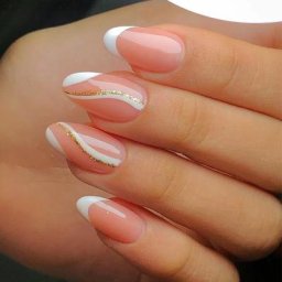 Faux ongles en acrylique à couverture complète presse sur N64.French Amande N64.White document