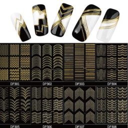 Autocollants adhésifs métalliques pour ongles lignes dorées ruban à rayures de luxe RiSALE