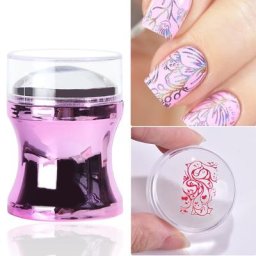 Plaques d'estampage de moule en Silicone tête de Silicone claire avec grattoir modèle de vernis à