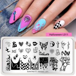 BORN PRETTY Halloween Image timbre plaques citrouille crâne motif Nail Art estampage modèle ongles