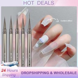 Pinceau professionnel à rayures pour nail art accessoire de manucure stylo à dessin gel UV 3D