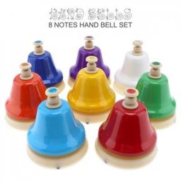 Ensemble de cloches à main colorées pour enfants 8 pièces/lot musique pour l'éducation précoce