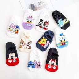 Dinsey-Chaussettes invisibles en coton fin pour femme socquettes décontractées motifs animaux