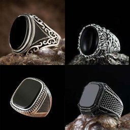 Punkboy-Bague Vintage Géométrique Ovale Noir Brcorporelle pour Homme Anneau de Mariage pour ixdes
