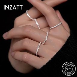 INZATT-Bague en argent regardé 925 pour femme Full of Stars Bague scintillante Joaillerie fine