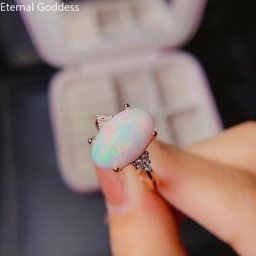 Bague en argent regardé 925 avec opale naturelle véritable bijoux de luxe mode simple