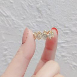 Rundraw-Bague en cuivre plaqué or pour femme Everver Small Flower Zwords on Gold Fine Finger