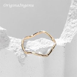 Bague en or 14K bijoux faits à la main minimaliste style Boho étanche résistante au