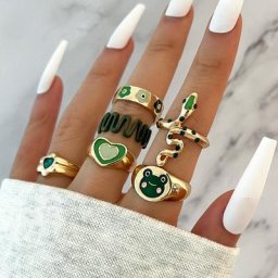 Ensemble de matiques en émail vert bohème pour femme forme de salle coeur fleur Kunckle bijoux