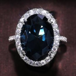 Huitan – bague d'éternité de mariée pour femmes bijoux tendance bleu CZ accessoires de fête de