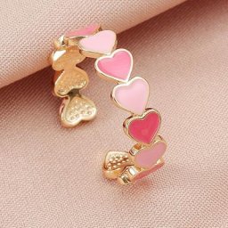 Bague Vintage en émail rose style bohémien pour femmes et filles bijoux Punk Rock en métal mignon