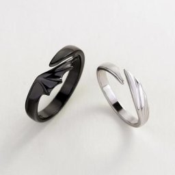 Ins-Bagues de couple d'ange et de sécurité pour hommes et femmes Hip Hop coréen simple noir