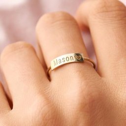 Oral alières rectangulaires minimalistes pour femmes bande de timbre de nom personnalisé bijoux en