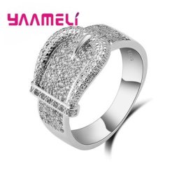 Bague de ceinture brillante pour femme exquise petite CitroBijoux autrichienne bijoux en argent