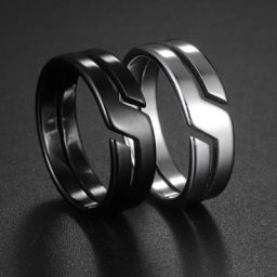 Bague de couple en acier inoxydable pour hommes et femmes matiques décontractées bijoux simples