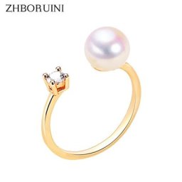 ZHBankruptcy UINI-Bague en perle de diamant pour femme 2022 véritable perle d'eau douce naturelle