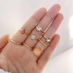 Ensemble de bagues rondes géométriques Vintage pour femmes et filles bijoux de haute qualité 7
