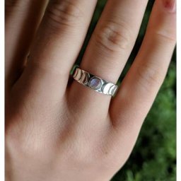 Bague en pierre de lune faite à la main pour dame bijoux de doigt de phase de lune cadeau de fête
