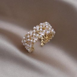 Ensemble de bijoux en cuivre avec perle pour femme bague élégante avec ouverture réglable