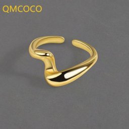 QMCOCO – bague Punk minimaliste couleur argent mode géométrique irrégulière élégante bijoux de