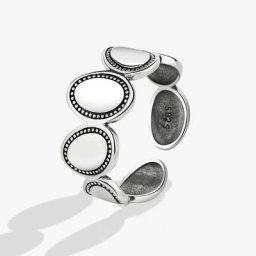 Bague en argent regardé 925 de forme ronde pour femme bijoux vintage bague ouverte réglable pour