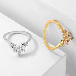 Uilz – bague de mariage fine en pierre blanche et argent pour femmes anneau de fiançailles mignon