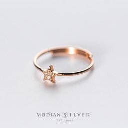 Modian-Bague scintillante en or rose pour femme argent regardé 925 taille unique bijoux à la mode