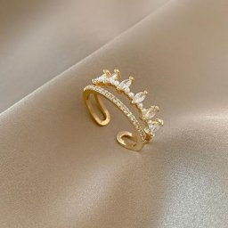 Bague couronne géométrique en Zircon pour femme anneau ouvert Vintage Sexy mode bijoux