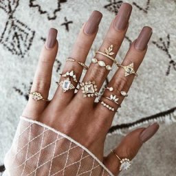 Bague Bohème en Clip Transparent pour Femme Couronne Lune Étoile Vintage Goutte d'Eau Joint