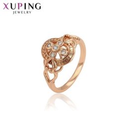 Xuping-Bague plaquée or rose pour femme bijoux tendance cadeaux de Noël haute qualité document