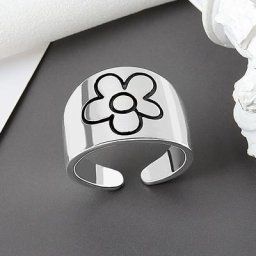 XIYANIKE-Bague en Argent pour Femme Simple Brcorporelle Détruire AndrFlower Petit Resh Bijoux