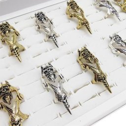 Bagues gothiques à gros crâne pour femme lot de 12 pièces bijoux de fête pour Halloween pour