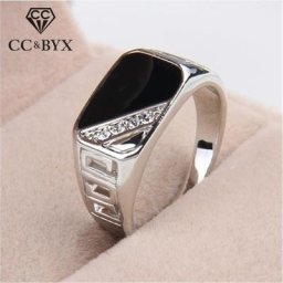 CC-Bague d'huile dégoulinante carrée de luxe classique pour hommes bijoux de fiançailles de